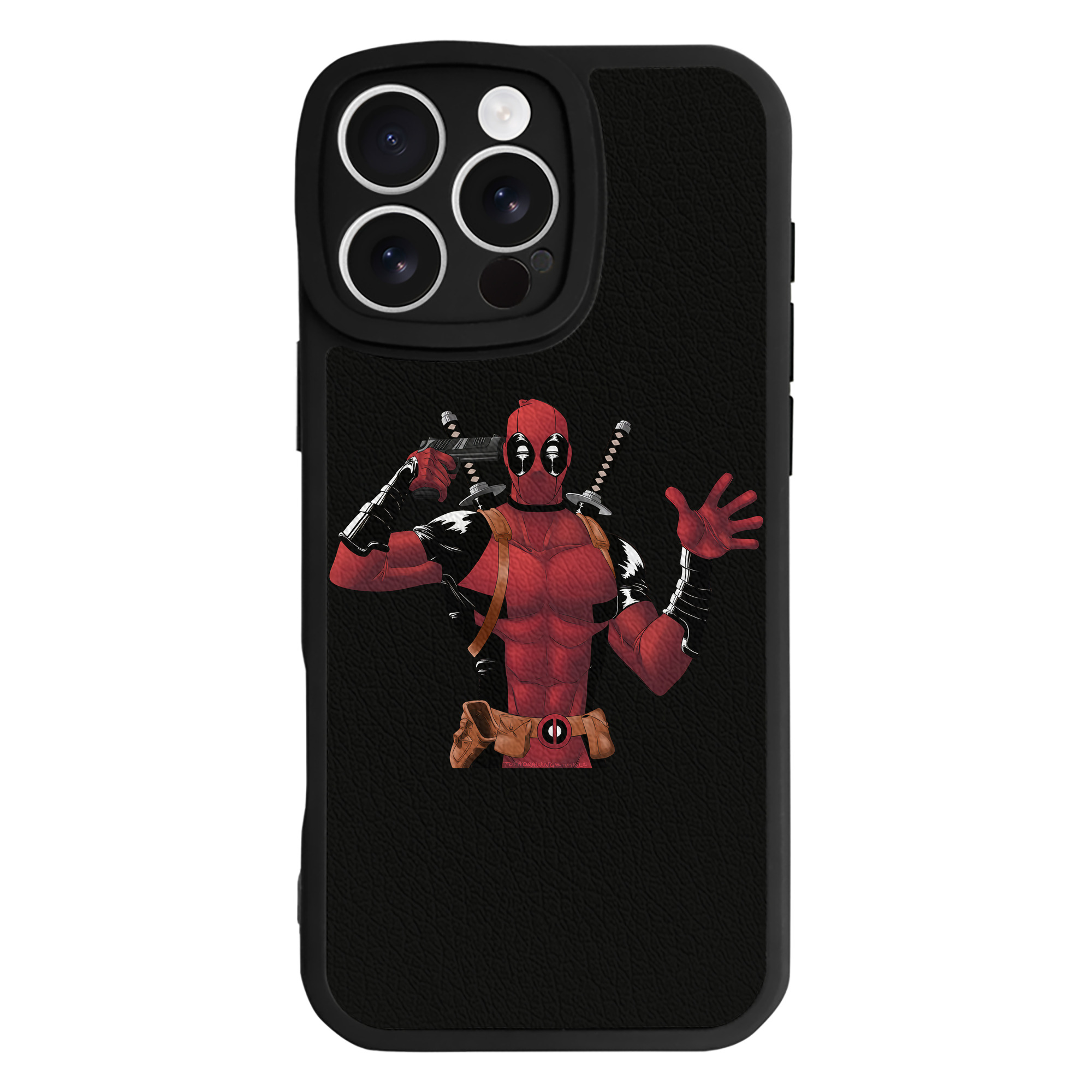 （画像用） Deadpool デッドプール 【iPhone 16シリーズ対応】シリコンスマホケース（レザー調） 材質：シリコン